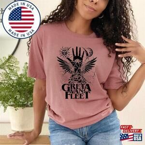 Greta Van Fleet T-Shirt Retro Musical Rock Band Tee  Classic